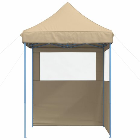 Partytent inklapbaar pop-up met 2 zijwanden beige