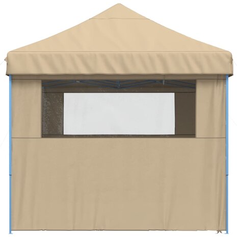 Partytent inklapbaar pop-up met 4 zijwanden beige