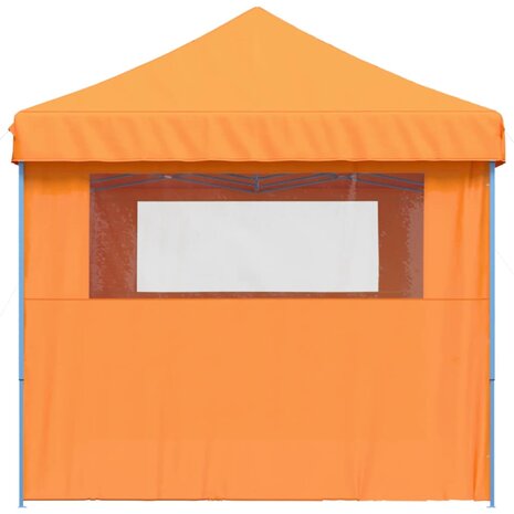 Partytent inklapbaar pop-up met 3 zijwanden oranje