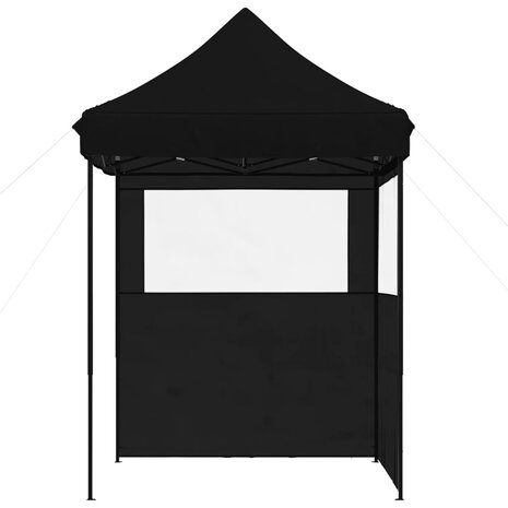 Partytent inklapbaar pop-up met 2 zijwanden zwart