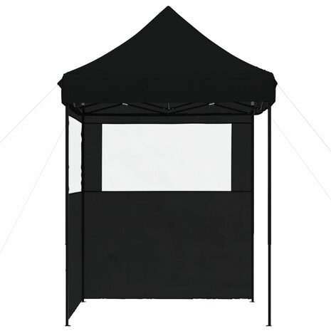 Partytent inklapbaar pop-up met 2 zijwanden zwart