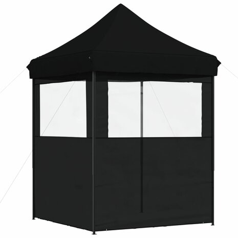 Partytent inklapbaar pop-up met 2 zijwanden zwart