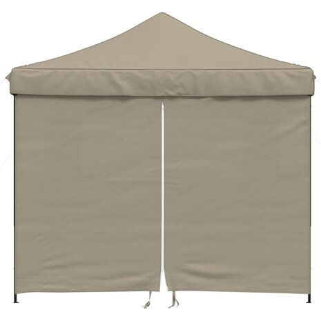 Partytent inklapbaar pop-up met 4 zijwanden taupe
