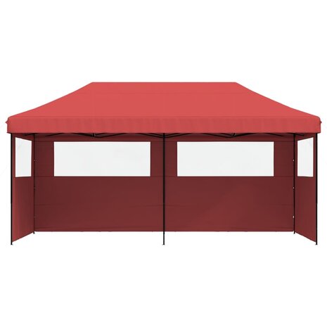 Partytent inklapbaar pop-up met 3 zijwanden bordeauxrood