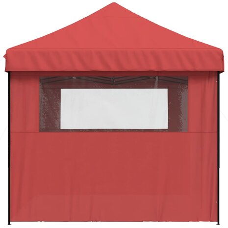 Partytent inklapbaar pop-up met 3 zijwanden bordeauxrood