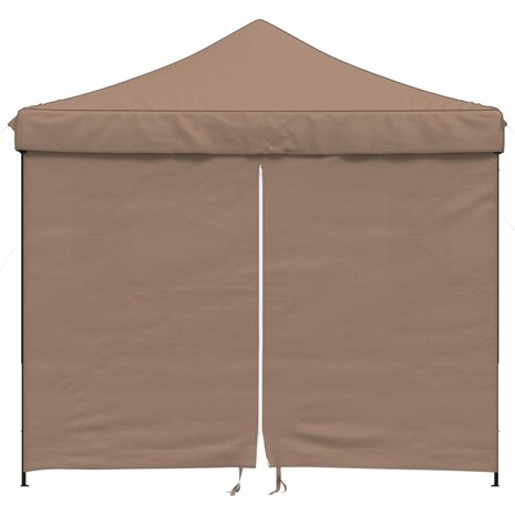 Partytent inklapbaar pop-up met 4 zijwanden bruin