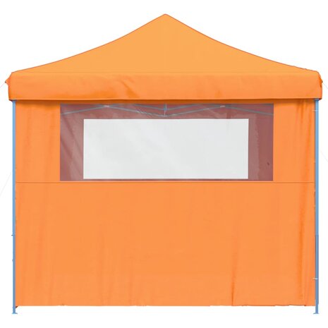 Partytent inklapbaar pop-up met 4 zijwanden oranje