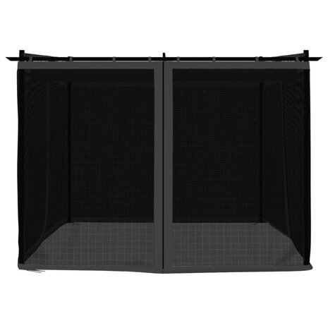 Prieel met zijwanden van gaas 3x3 m staal antracietkleurig