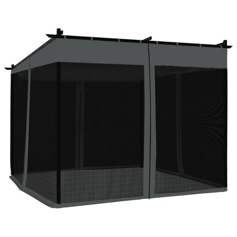Prieel met zijwanden van gaas 3x3 m staal antracietkleurig