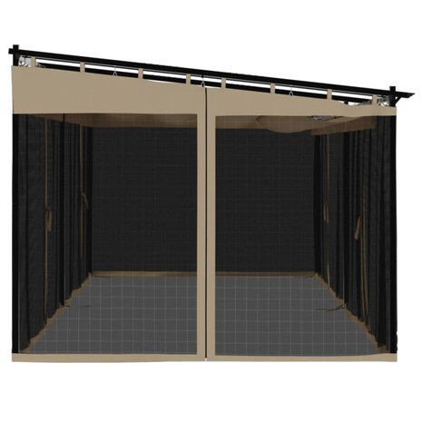 Prieel met zijwanden van gaas 6x3 m staal taupe