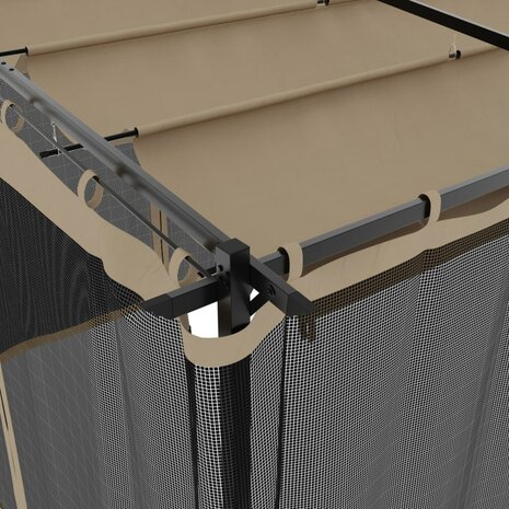 Prieel met zijwanden van gaas 6x3 m staal taupe
