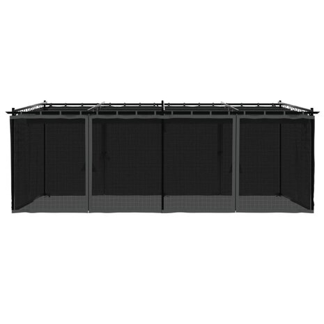 Prieel met zijwanden van gaas 6x3 m staal antracietkleurig