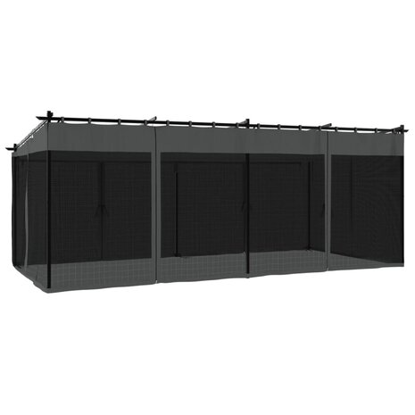 Prieel met zijwanden van gaas 6x3 m staal antracietkleurig