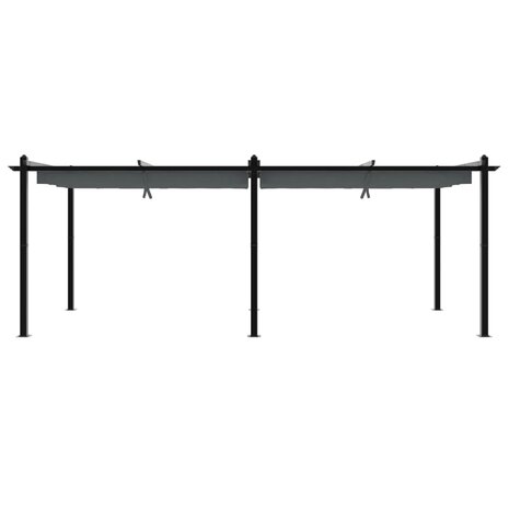 Prieel met uittrekbaar dak 3x6 m aluminium antracietkleurig