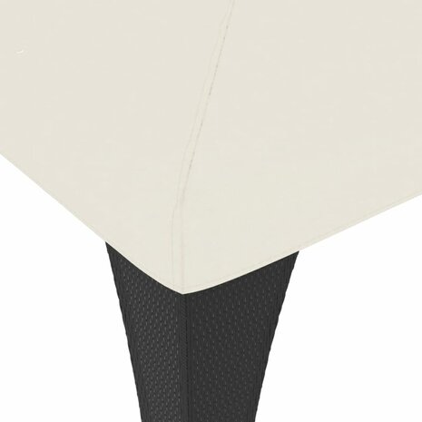 Prieel met dubbel dak 2,98x2,98 m staal crèmekleurig