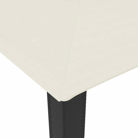 Prieel met dubbel dak 3,94x2,96 m staal crèmekleurig