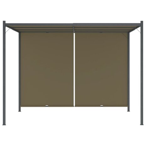 Pergola met uittrekbaar dak 180 g/m² 3x3 m taupe