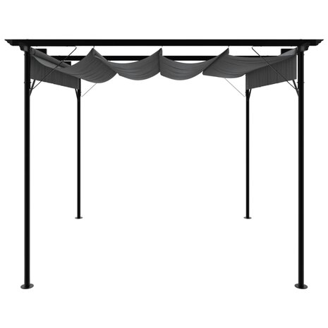 Pergola met uittrekbaar dak 180 g/m² 3x3 m staal antracietkleur