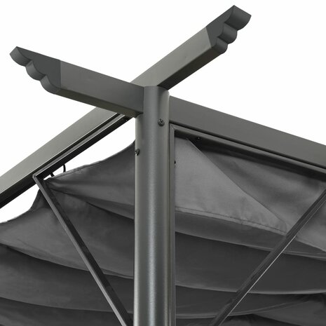 Pergola met uittrekbaar dak 180 g/m² 3x3 m staal antracietkleur