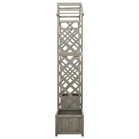 Pergola met plantenbak massief vurenhout grijs