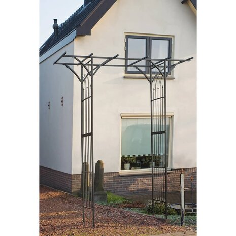 Tuinboog 114x66x232 cm metaal zwart