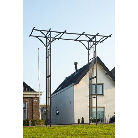 Tuinboog 114x66x232 cm metaal zwart