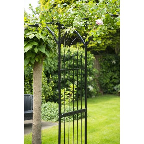 Tuinboog 114x66x232 cm metaal zwart