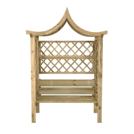 Pergola met dak en bank geïmpregneerd grenenhout