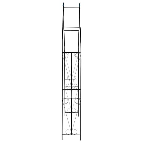 Tuinboog 120x38x258 cm ijzer donkergroen