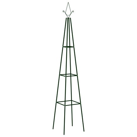 Plantenklimrekken 2 st 35x35x195 cm ijzer donkergroen