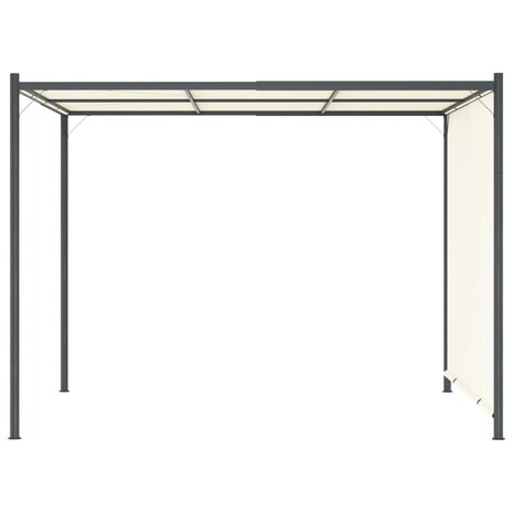 Pergola met verstelbaar dak 3x3 m staal crèmewit