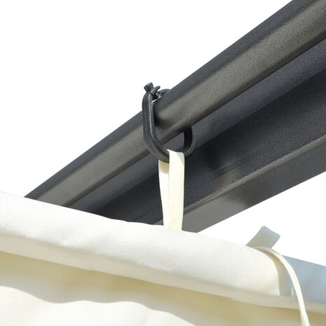 Pergola met uitschuifbaar dak 3x3 m staal crémewit