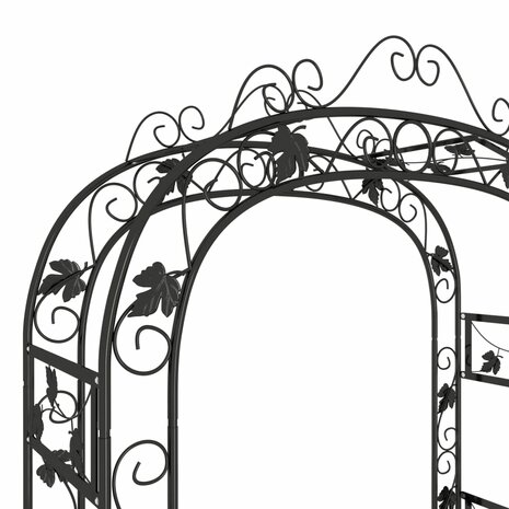 Tuinboog 116x45x240 cm staal zwart