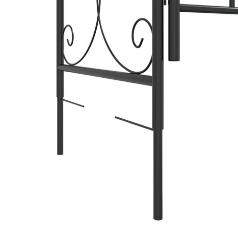 Tuinboog met poort 108x45x235 cm staal zwart