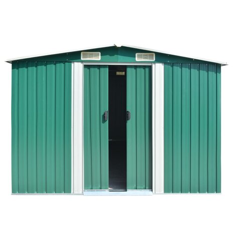Tuinschuur 257x392x181 cm metaal groen