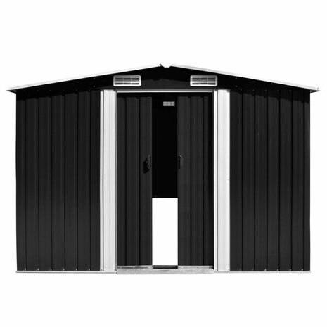 Tuinschuur 257x392x181 cm metaal antracietkleurig