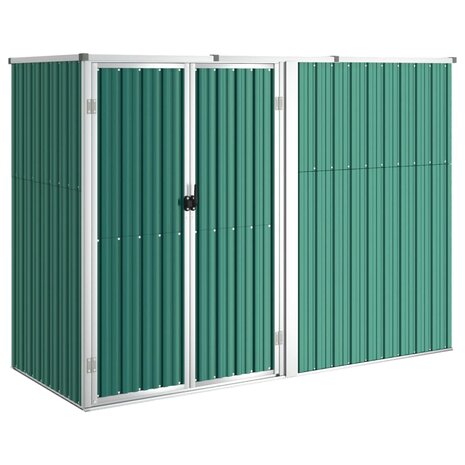 Tuinschuur 225x89x161 cm gegalvaniseerd staal groen