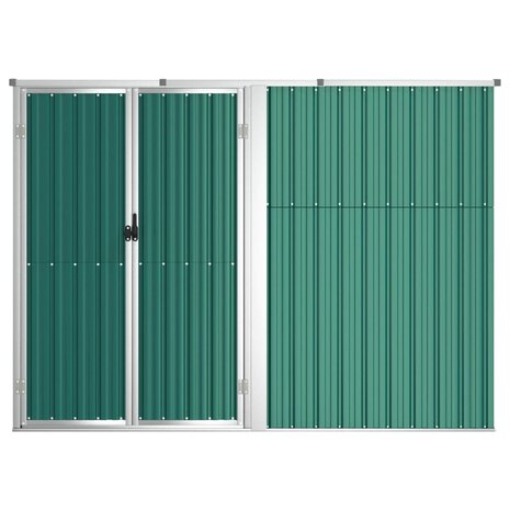 Tuinschuur 225x89x161 cm gegalvaniseerd staal groen