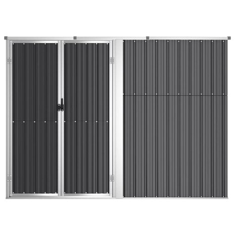 Tuinschuur 225x89x161 cm gegalvaniseerd staal antracietkleurig