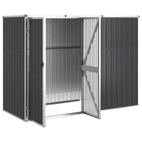 Tuinschuur 225x89x161 cm gegalvaniseerd staal antracietkleurig