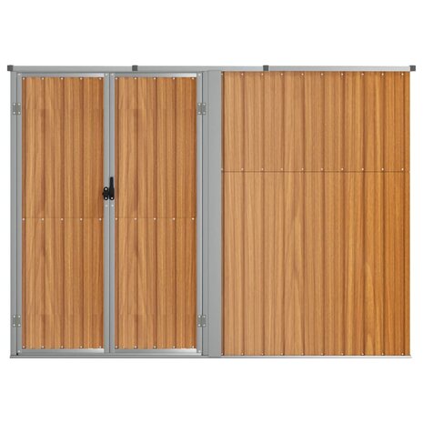 Tuinschuur 225x89x161 cm gegalvaniseerd staal bruin
