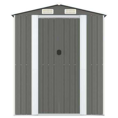 Tuinschuur 192x357x223 cm gegalvaniseerd staal lichtgrijs