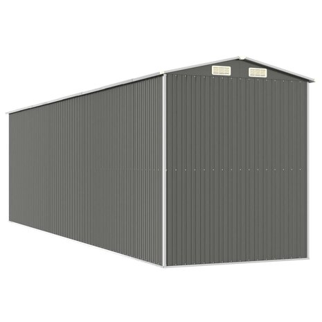 Tuinschuur 192x689x223 cm gegalvaniseerd staal lichtgrijs
