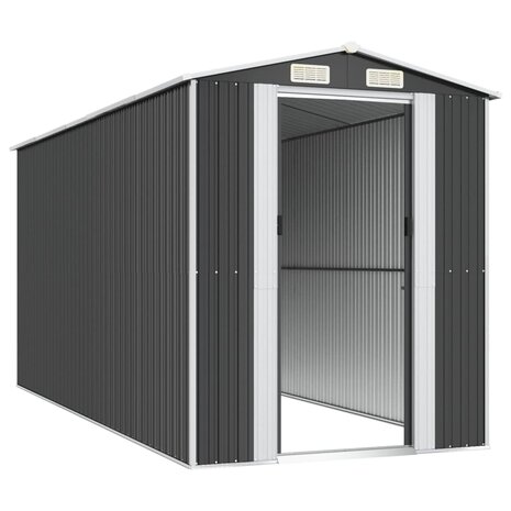 Tuinschuur 192x440x223 cm gegalvaniseerd staal antracietkleurig