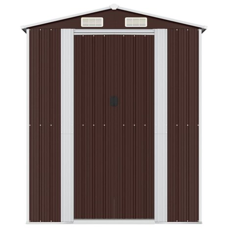 Tuinschuur 192x440x223 cm gegalvaniseerd staal donkerbruin