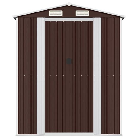 Tuinschuur 192x689x223 cm gegalvaniseerd staal donkerbruin