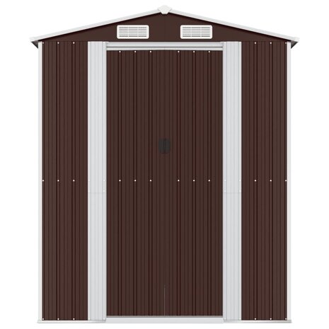 Tuinschuur 192x855x223 cm gegalvaniseerd staal donkerbruin