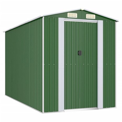 Tuinschuur 192x357x223 cm gegalvaniseerd staal groen