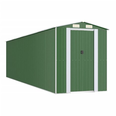Tuinschuur 192x772x223 cm gegalvaniseerd staal groen