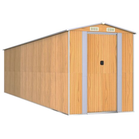Tuinschuur 192x772x223 cm gegalvaniseerd staal lichtbruin